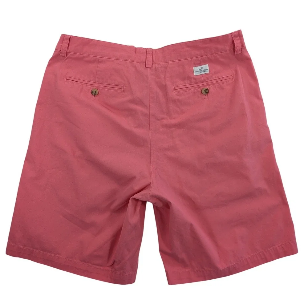 Vineyard Vines Chino Shorts Mens 34 Coral Pink Relaxed Fit Cotton‎
